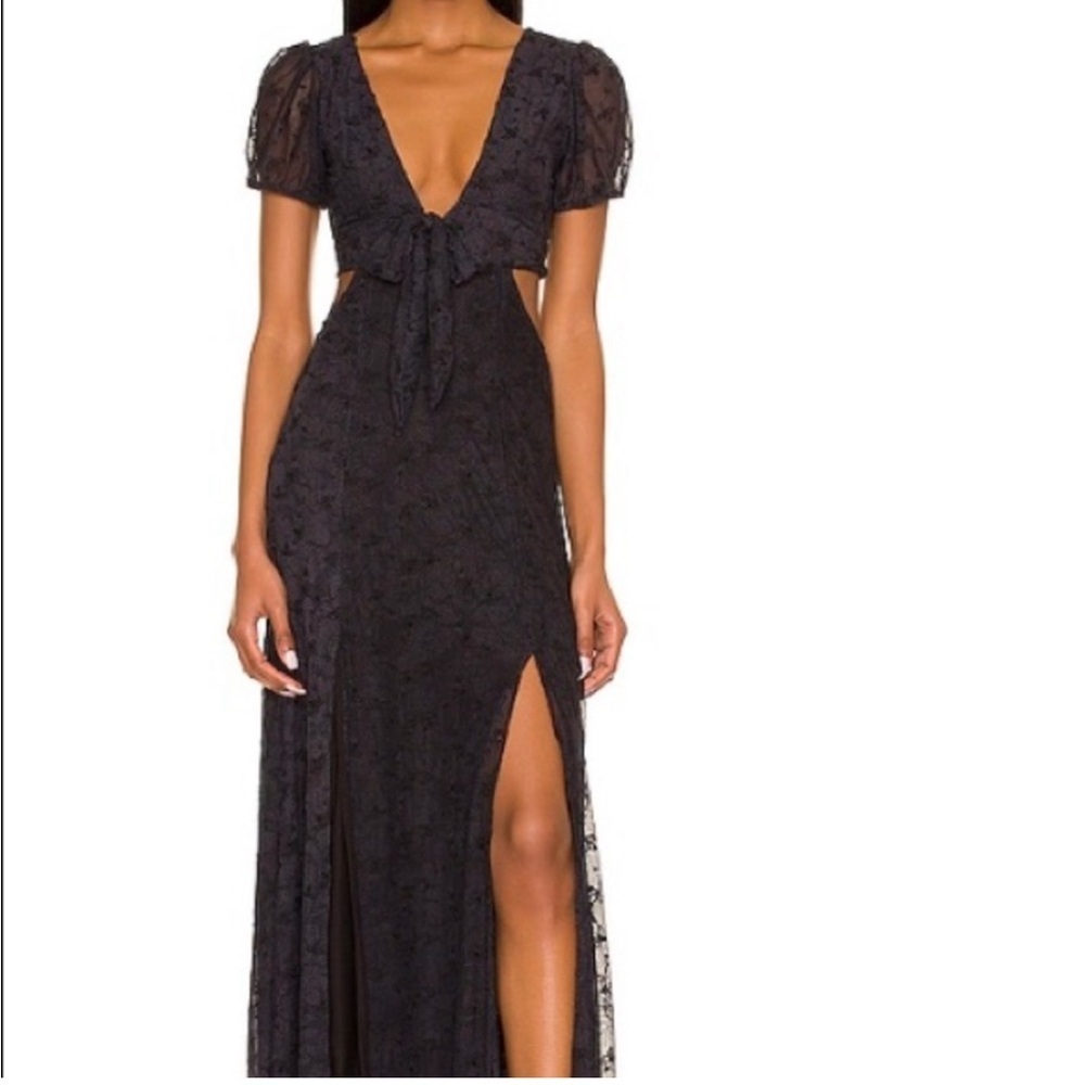NWT Maaji Madison Long Mesh Dress in Black.